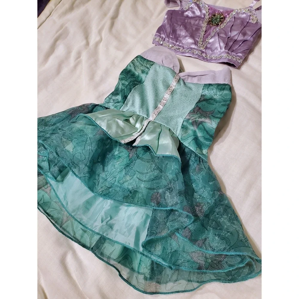Disney Ariel Costume Purple Teal Sequin Shell Mermaid Dress Up Set Size 3